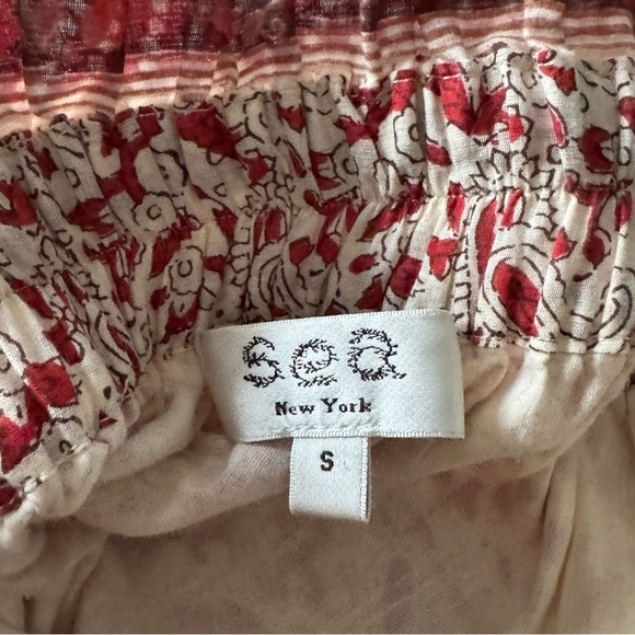 K1. Sea NY New York Ivette Skirt Red Tribal Pattern Maxi Flowy - Picture 4 of 8